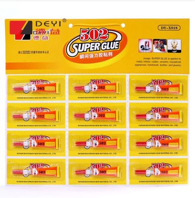 12pcs 3g 502 Super cola resistência industrial Adesivo para várias superfícies
