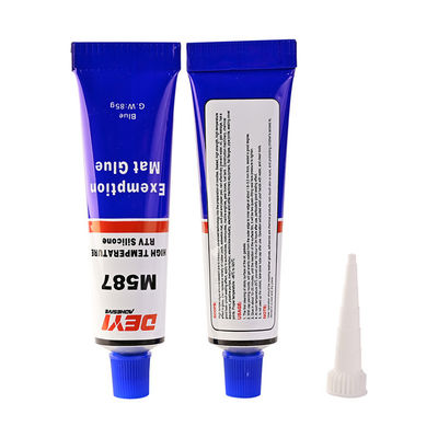 Fabricante de juntas de silicone RTV resistente a óleo de alta temperatura em cor azul com certificado SGS