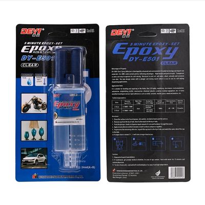 24 ml Seringa Limpa Adesivo Epoxídico DDEYI cola líquida de curagem de 5 minutos com aprovação da SGS