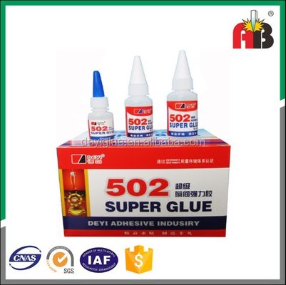 Soluções de adesão instantânea Clear 502 Super Glue ISO SGS ROHS MSDS Certified Adhesive