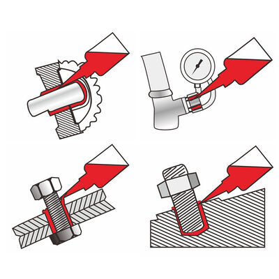 Hgh Temperatura vermelho Pequeno tubo de garrafa Sealant Filamento Locker Adesivo