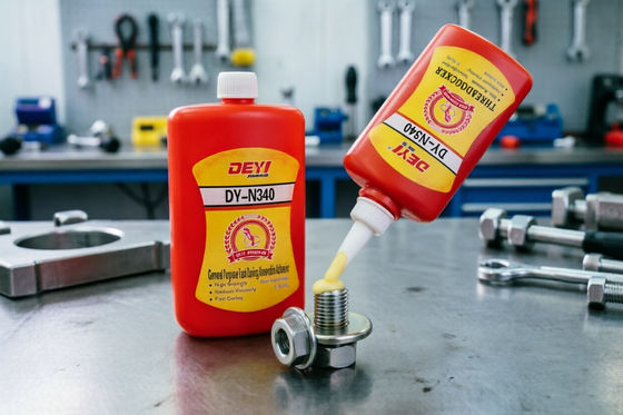 Cola anaeróbica adesiva Threadlocker amarelo claro projetada para fornecer travamento de rosca seguro e à prova de vazamentos em montagens