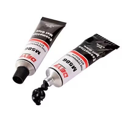 DEYI M586 Fabricante de juntas RTV industriais de alta temperatura | Selante preto resistente a óleo para fabricante de juntas de motores e tubos