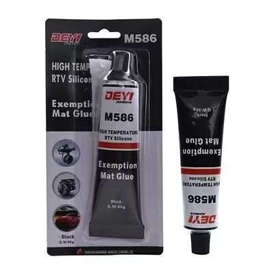 DEYI M586 Fabricante de juntas RTV industriais de alta temperatura | Selante preto resistente a óleo para fabricante de juntas de motores e tubos
