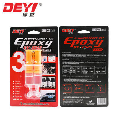 Cola epóxi ab injetável transparente de cura rápida, adesivo de resina impermeável de alta resistência para reparo de luzes led, 30 minutos